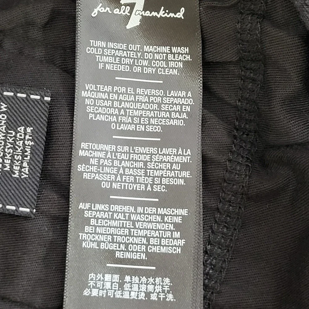 7 For All Mankind Paxtyn Jeans Mens 40x32 Black Skinny Fit Stretch Denim Pants